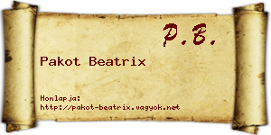 Pakot Beatrix névjegykártya
